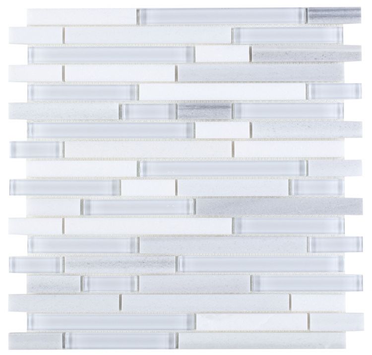 Elysium Tiles Linear Montage Light 11.75''x12'' Mosaic Tiles