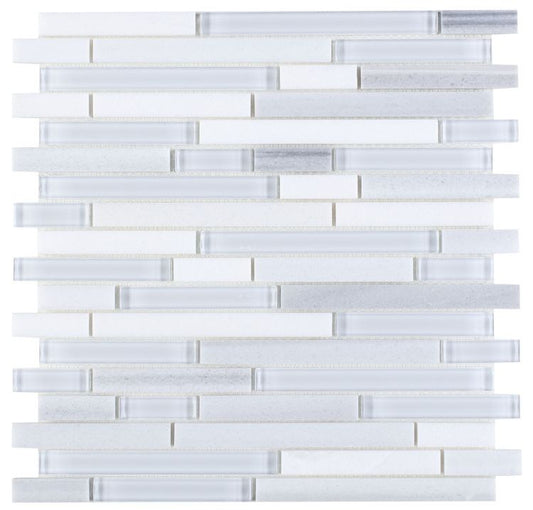 Elysium Tiles Linear Montage Light 11.75''x12'' Mosaic Tiles