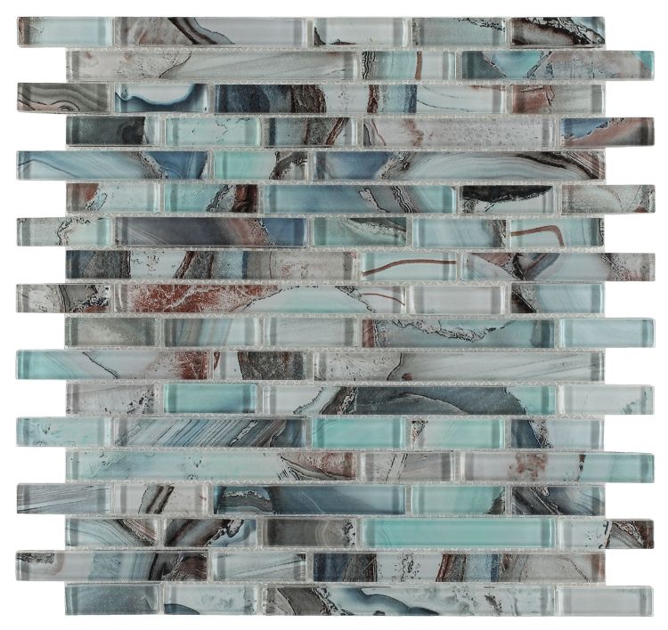 Elysium Tiles Linear Shell Green 11.75'' x 12'' Mosaic Tiles