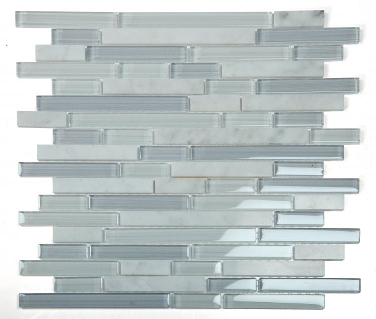 Elysium Tiles Linear Grey Label 11.75''x11.75'' Mosaic Tiles