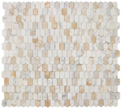 Elysium Tiles Montage Calacatta Gold Polished 12.50''x 13.25'' Mosaic Tiles