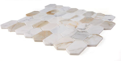 Elysium Tiles Montage Calacatta Gold Polished 12.50''x 13.25'' Mosaic Tiles