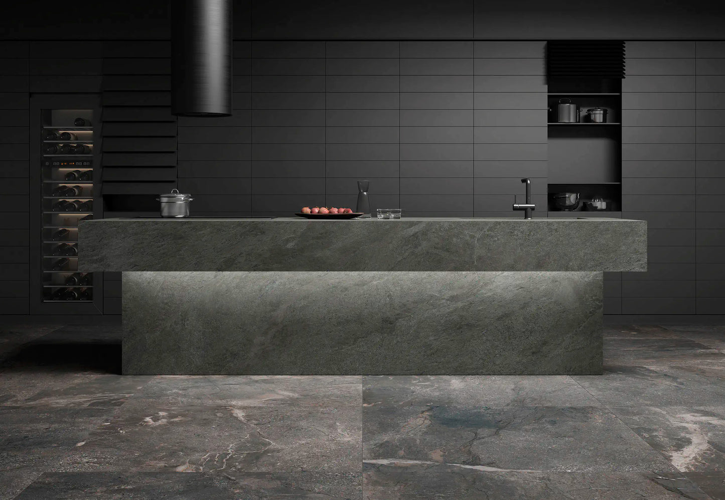 Ascale Moon Black 127''x63'' 12 mm Matte  Porcelain Slab