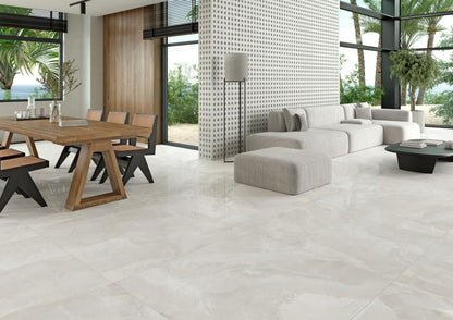 European Porcelain and Ceramics Onice Cream 48'' x 48'' Polished Porcelain Tile