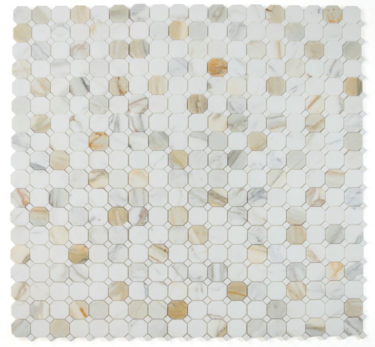 Elysium Tiles Octagon Calacatta Gold 11.75'' x 11.75'' Mosaic Tiles