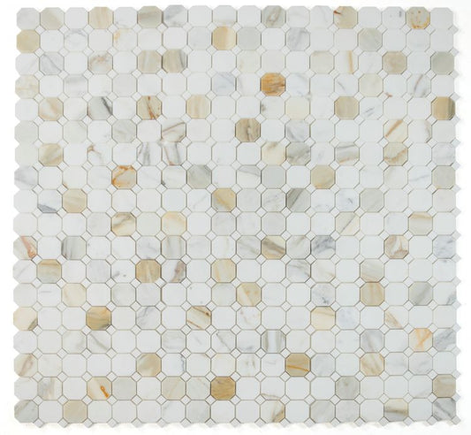 Elysium Tiles Octagon Calacatta Gold 11.75'' x 11.75'' Mosaic Tiles