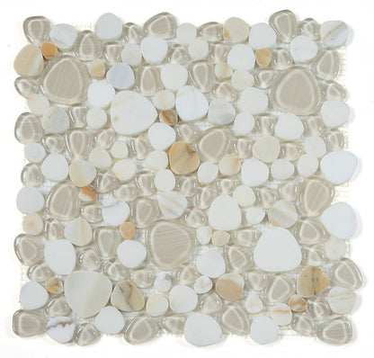 Elysium Tiles Peach Calacatta Gold 12''x 12'' Mosaic Tile