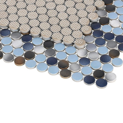 Elysium Tiles Penny Round Beach 11.50''x 12.25'' Mosaic Tiles