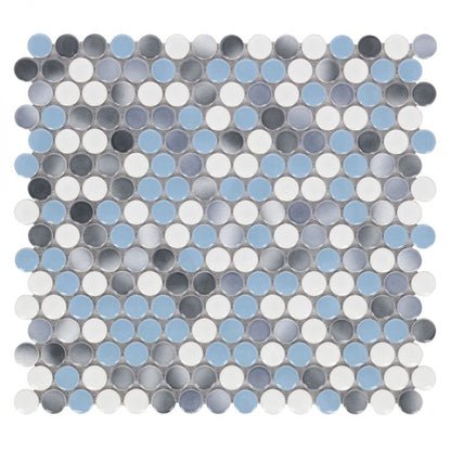 Elysium Tiles Penny Round Sky 11.50''x 12.25'' Mosaic Tiles