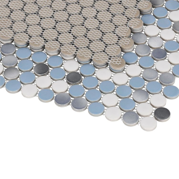 Elysium Tiles Penny Round Sky 11.50''x 12.25'' Mosaic Tiles