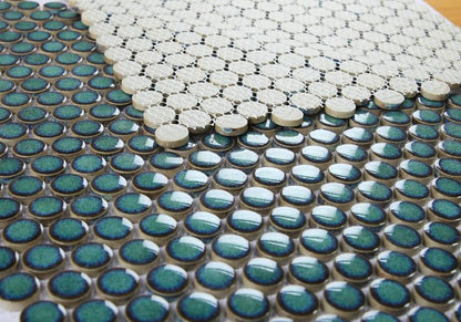 Elysium Tiles Penny Round Turquoise 11.50'' x 11.50'' Mosaic Tiles