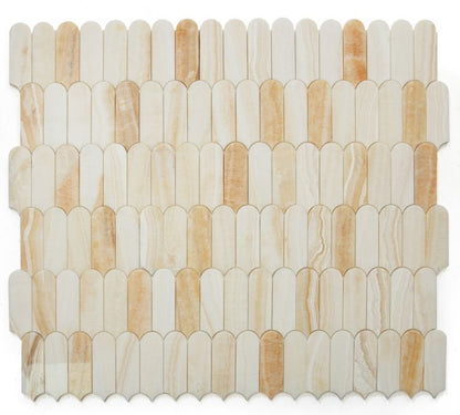 Elysium Tiles Piano Onyx Ivory Polished 10''x 11.75'' Mosaic Tiles