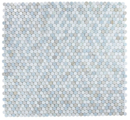 Elysium Tiles Penny Marble Sky 11''x 11.75'' Mosaic Tiles