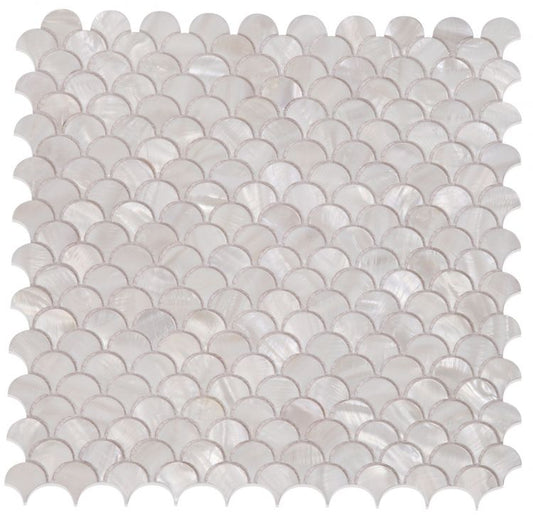 Elysium Tiles Pearl White Scale 11.75 x 11.75 Mosaic Tiles