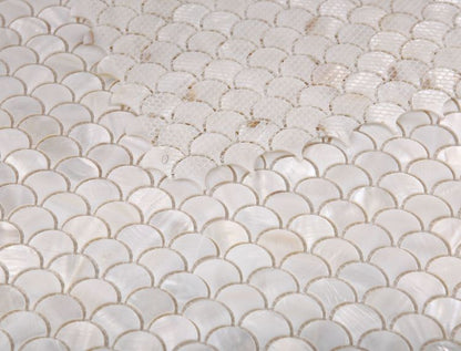 Elysium Tiles Pearl White Scale 11.75 x 11.75 Mosaic Tiles