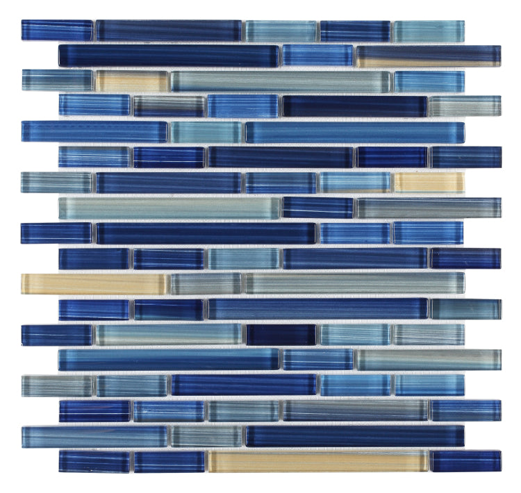 Elysium Tiles Rain Sapphire 11.75'' x 12'' Mosaic Tiles