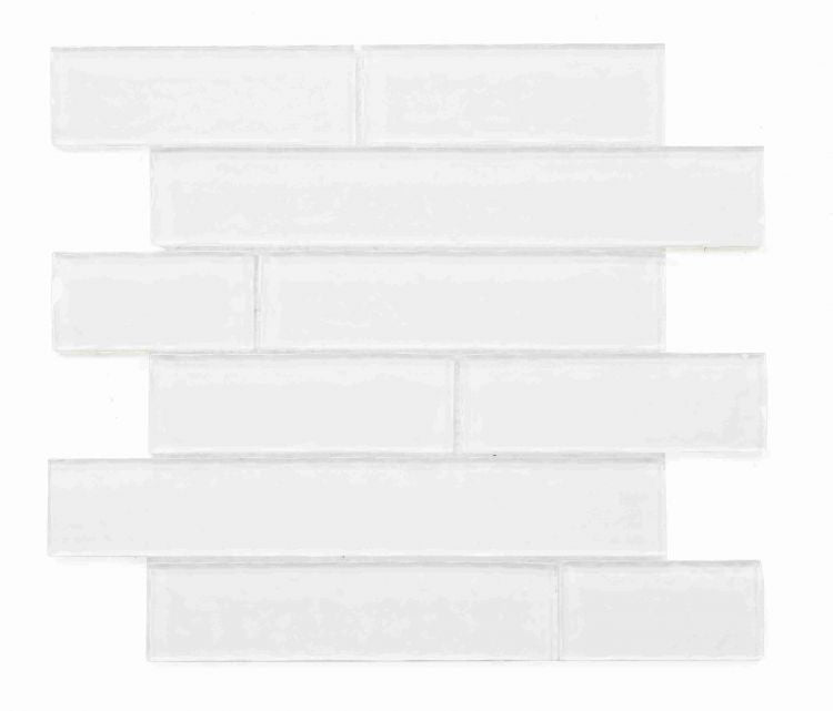 Elysium Tiles Ripple White Glossy 11.75''x 11.75'' Mosaic Tiles