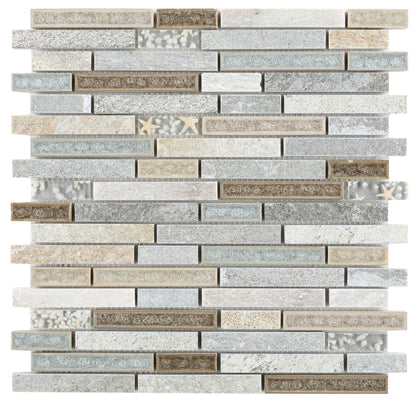 Elysium Tiles Selene Beach Stack 11.75''x 12'' Mosaic Tiles