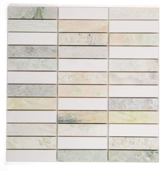 Elysium Tiles Slot Green 11.75 x 11.75 Mosaic Tiles