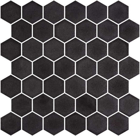 Elysium Tiles Stoneglass XL Black 11.25''x 11.25'' Mosaic Tiles