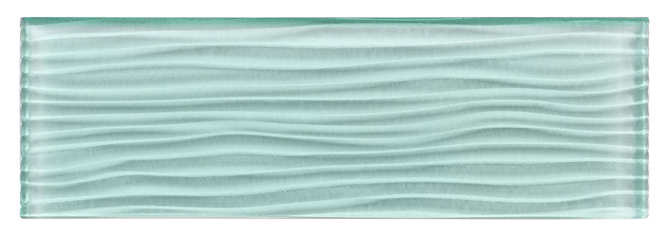 Glazzio Tiles Crystile Wave Series| 4’’ x 12’ | Soft Mint |Mosaic Tiles