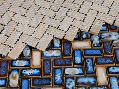 Elysium Tiles Tango Sapphire 11.25'' x 12.75'' Mosaic Tiles