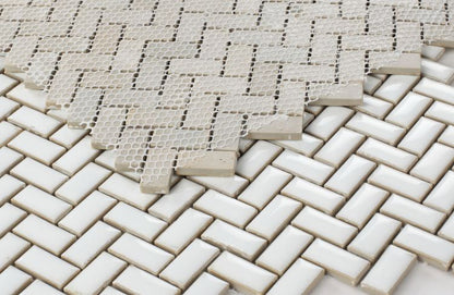 Elysium Tiles Tango White 11.25''x 12.75'' Mosaic Tiles