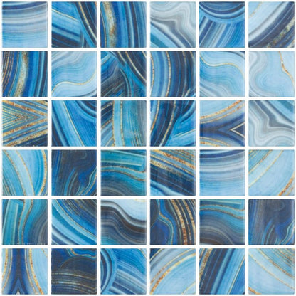 Elysium Tiles Vanguard Penta Onyx Blue 12.25'' x 12.25'' Mosaic Tiles