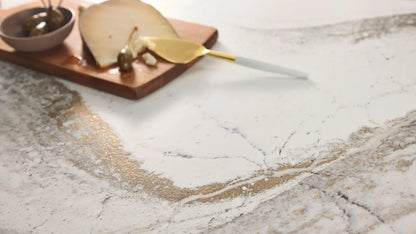 Cambria Windsor Brass Satin Ridge 132''x 65.5'' 2 cm Polished Quartz Slab