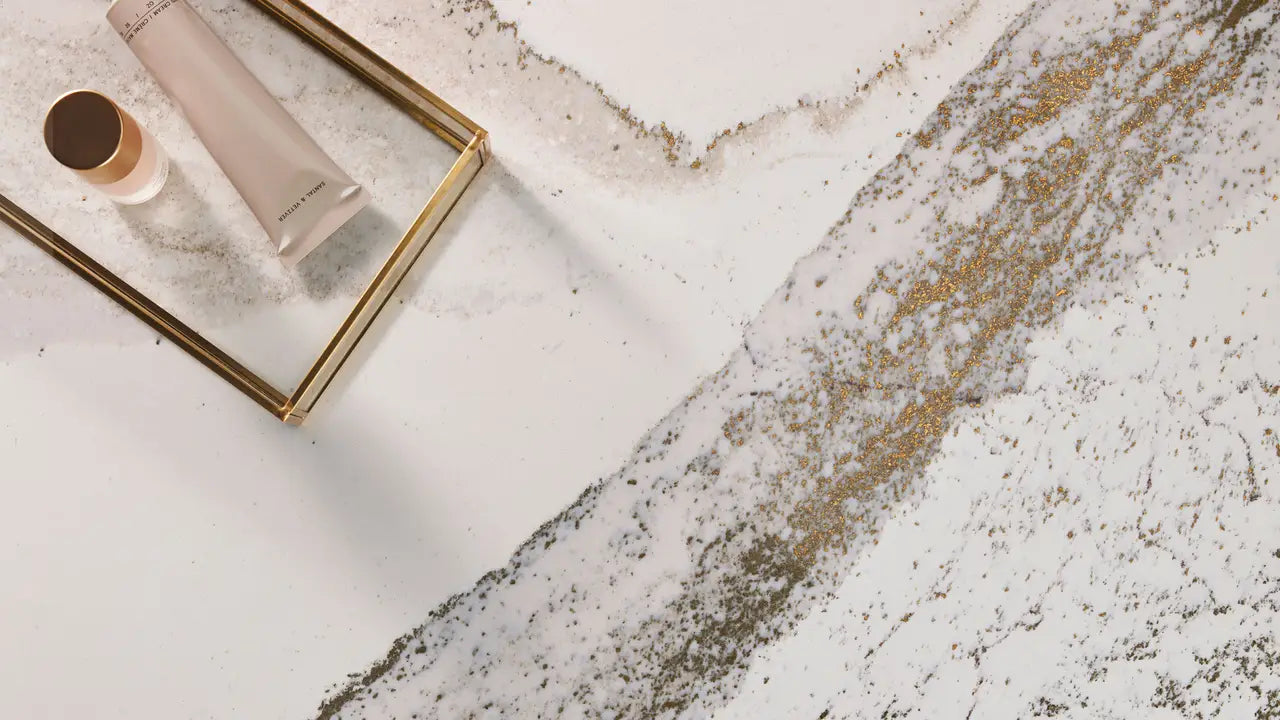 Cambria Windsor Brass 132''x 65.5'' 2 cm Polished Quartz Slab